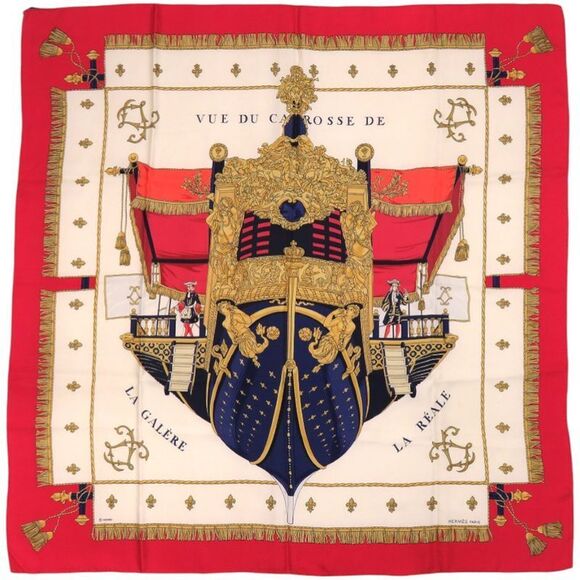 エルメス カレ90 VUE DU CARROSSE DE LAクイーンの戴冠式 Hermes Carre 90 Queen's Coronation VUE DU Carrosse DE LA Galere LA